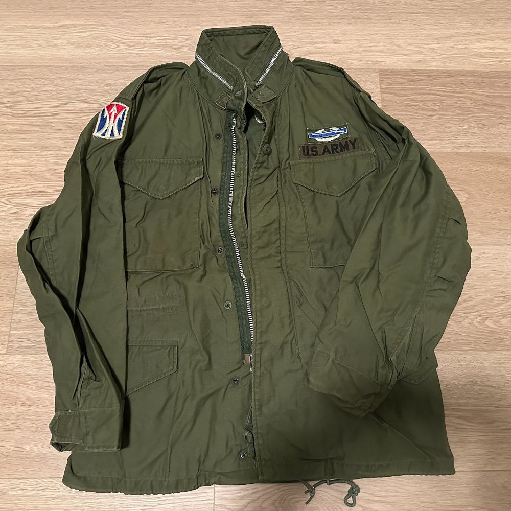 VINTAGE M-65 Field Jacket Vietnam US Army Military OG-107 1967 Small Short